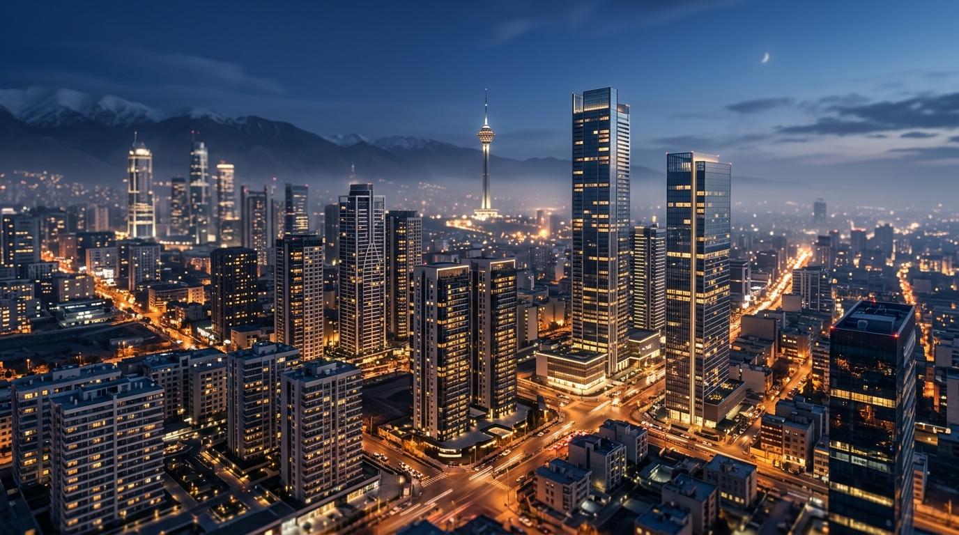 Tehran City Skyline at Twilight